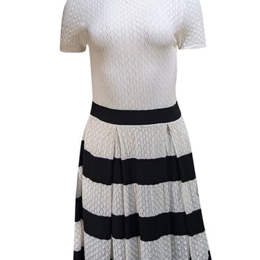 Red Valentino - White & Black Knit Mini Dress Sz S