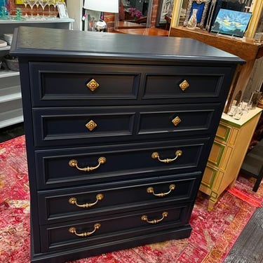 Blue painted chest by Drexel furniture! 40” x 19” x 48.5” Call 202-232-8171 to purchase