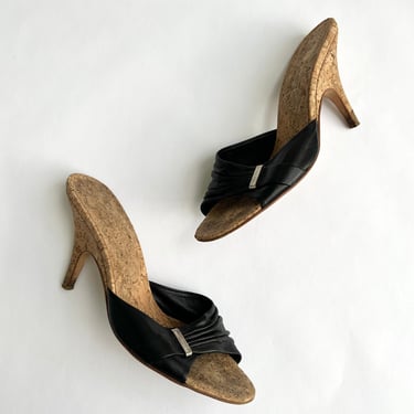 Chanel Cork Heeled Mule Sandals - 38.5