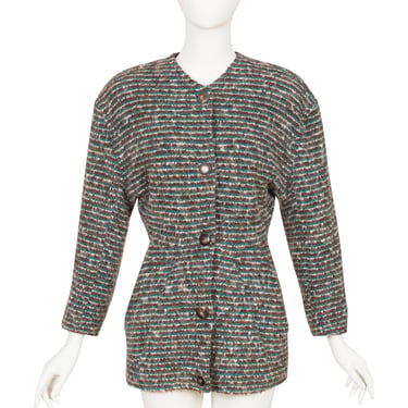 Anne-Marie Beretta 1980s Vintage Bouclé Wool Pointed Sleeve Jacket 