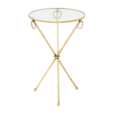 French Bagues Style Vintage Brass Side Table