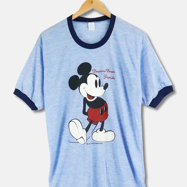 Vitnage Disney Daytona Beach Florida Mickey Mouse Ringer T Shirt Sz L