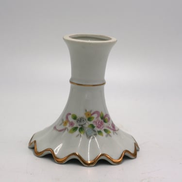 vintage Lefton candle holder with flowers and bells 