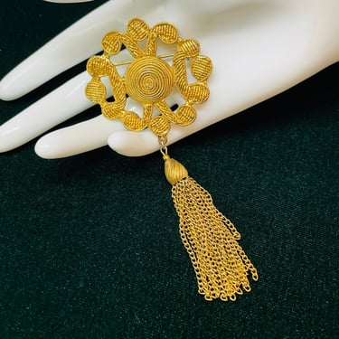 Gold Tassel Brooch
