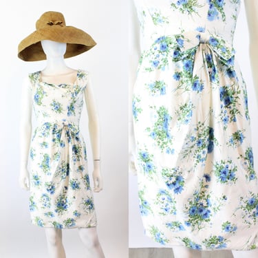 1950s FLORAL cotton dress xxs | new summer 