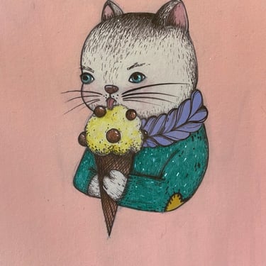 "Ice Cream Cat" Art Print