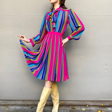 70's Striped Yves Saint Laurent Dress