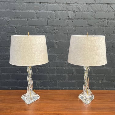 Pair of Mid-Century Modern Murano Glass Table Lamps, c.1960’s 
