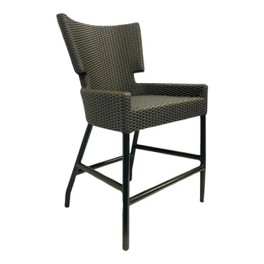 Barbara Barry for Baker / McGuire Modern Brown Woven Resin Outdoor Key Counter Stool