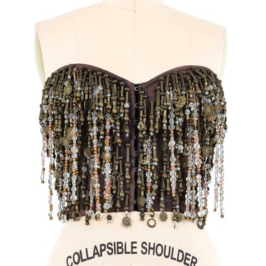 1990 Dolce And Gabbana Beaded Fringe Bustier