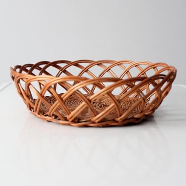 vintage wicker basket bowl 