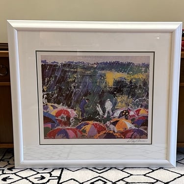 Hand Signed Lithograph Leroy Neiman, “Arnie in the Rain” 