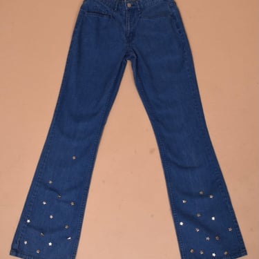 Blue Y2K Silvertab Jeans with Stars By Levis, 27