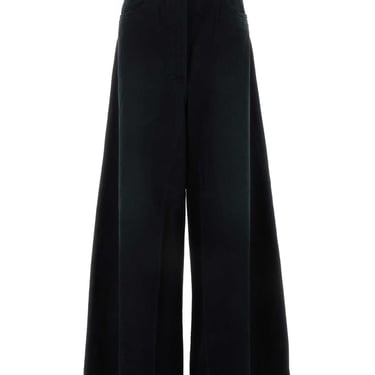 Prada Women Black Denim Wide-Leg Jeans