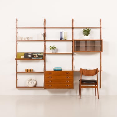 Danish mid century 3 bay shleving unit by PS system, Randers, Denmark, 1960s 