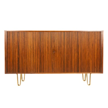 Finely Made Rosewood Cabinet with Tambour Doors by Ejner Larsen & Aksel Bender Madsen for Willy Beck, 1950s