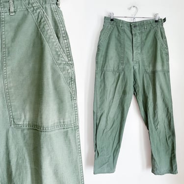 Vintage 1940s Army Fatique Pants / 30" waist 