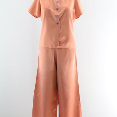 Vintage 40's Apricot Pajama Set