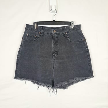 Vintage 90s High Rise Denim Shorts, Size 31 Waist 