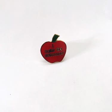 Vintage Teacher's Pin "I make a Difference"  Enamel Apple Lapel Pin I Make the Difference Teacher's Red Apple Pinback School Tack 