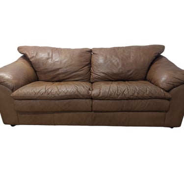 Brown-Orange Leather Couch