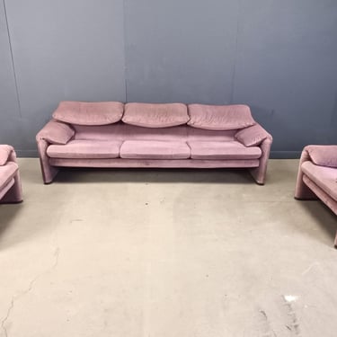 Vintage Maralunga sofa set by Vico Magistretti for Cassina, 1973 - vintage maralunga sofa set - design classic 