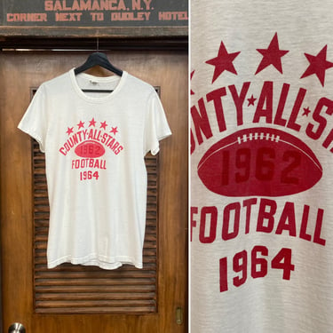 Vintage 1960’s “County All Stars” 1962-1964 Football Cotton T-Shirt, Spruce Label, 60’s Tee Shirt, Vintage Clothing 