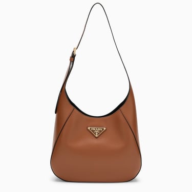 Prada Cognac Leather Shoulder Bag Women