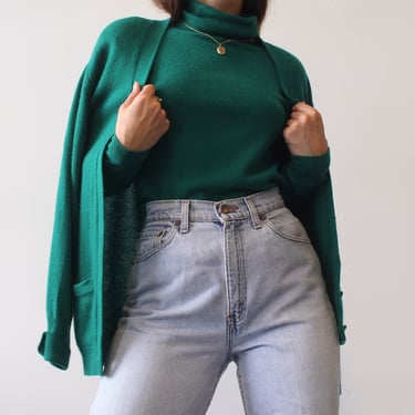Vintage Cool Green Cashmere Twin Set