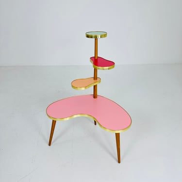 BIG German Plant Stand, Colorful Vintage Mid-Century Minimalist Indoor Plant Stand Side Table Retro flower table 