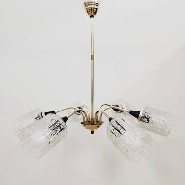 Mid-century Modern Chandelier | Ceiling Lamp | Six Arm Chandelier | Yugoslavia | 60s | 