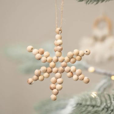 BWC Wooden Beaded Star Ornament