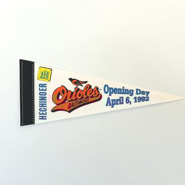 Vintage Small Baltimore Orioles Camden Yards Opening Day April 6 1992 MLB Pennant Hechinger 