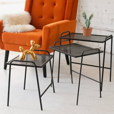 Set of 3 Black outdoor Nesting Tables