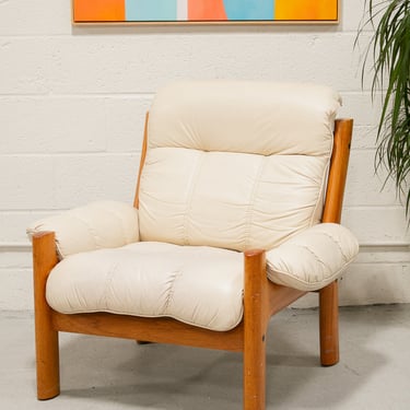Leather Danish Teak Lounge Chair