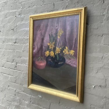 Still Life of Flowers, Oil on Board, 1938