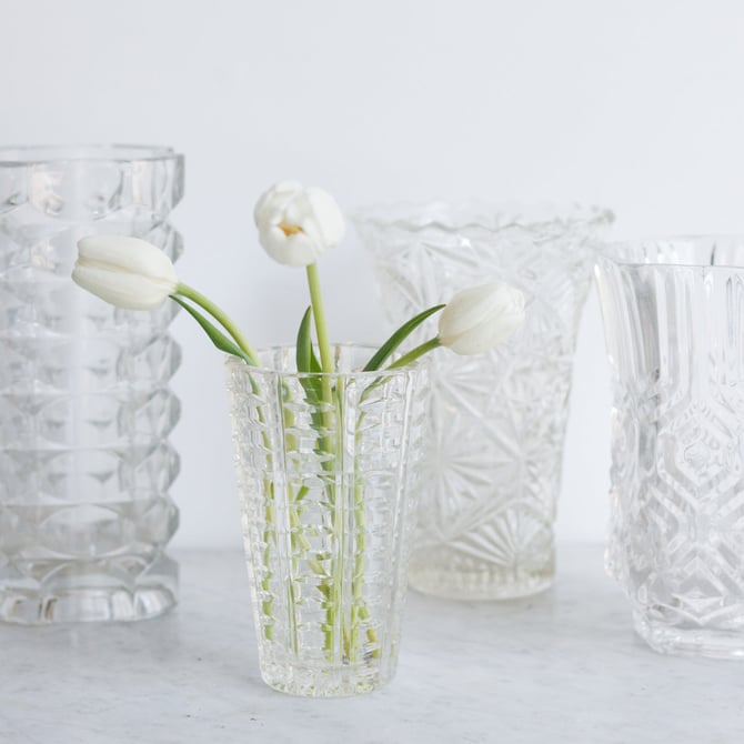 Vintage Pressed Glass Vase