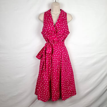 Vintage 90s Pink Polka Dot Dress 