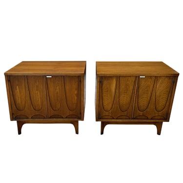 Vintage Broyhill Brasilia Nightstands Commodes Mid Century Modern Side Tables 