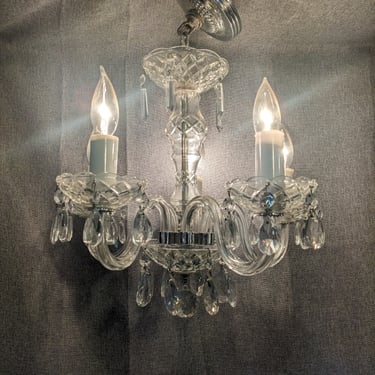 Glass and Crystal Chandelier