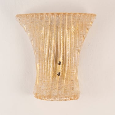 Golden Murano glass wall lamp, Made in Italy design wall sconce 