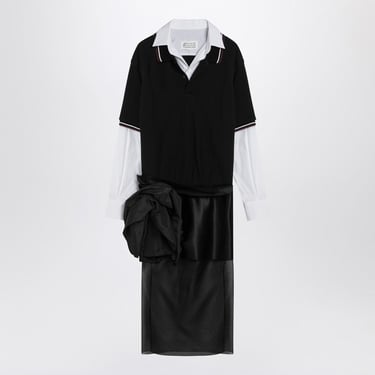 Maison Margiela Black Decortique Dress With Floral Detail Women