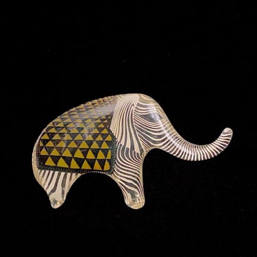 Vintage Modernist Acrylic Lucite Sculpture Elephant by Abraham Palatnik Made in Brazil 