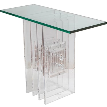 Midcentury Modern Style Glass &amp; Lucite Console