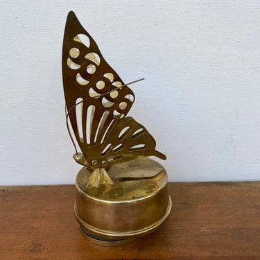 Mid Century Brass Butterly Music Box, Good Corporation, Music 1975 Song "Feelings" 