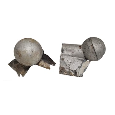 Ridge Cap Ball Finials – Large Silver Zinc