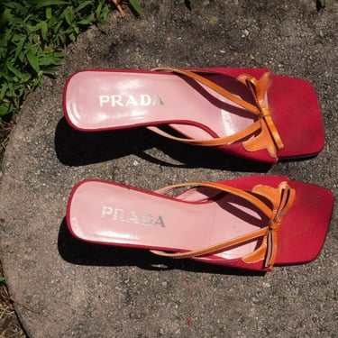 Size 7 Prada Slides / Plastic Pink Sandals with Square Toe / y2k Shoes  /  Mules / Slider Shoes / Resort Wear /Real Life Barbie Shoes 