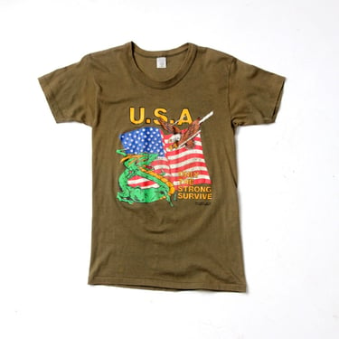 vintage USA army graphic t-shirt, Only the Strong Survive 