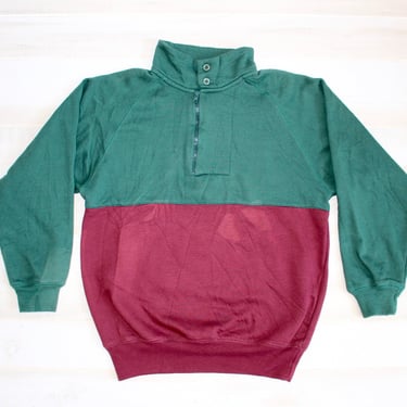 Vintage 90s Colorblock Sweatshirt, 1990s Striped Sweatshirt, Half Zip, Pullover, Streetwear, Color Block, Gitano 