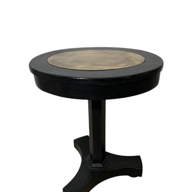 Italian 19th Century Ebonized Side Table with Later Brass Top